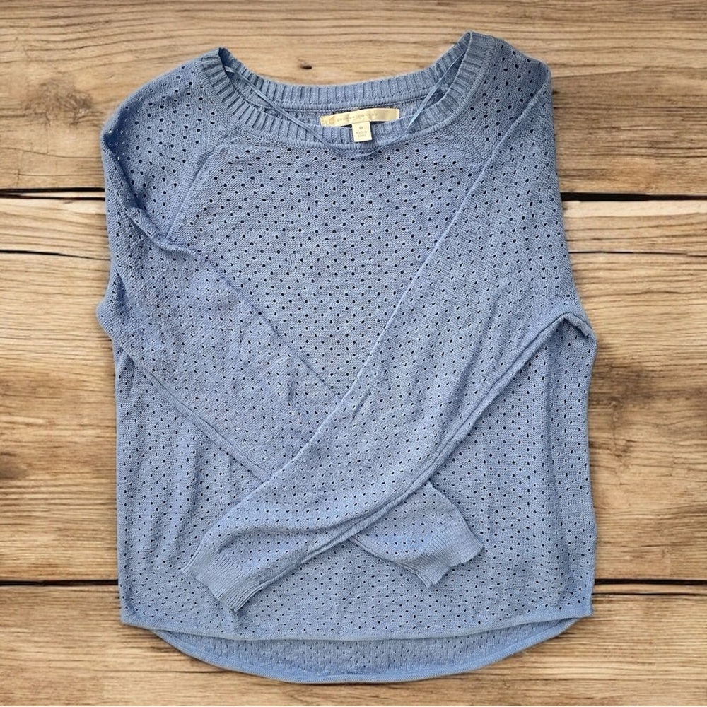 LC Lauren Conrad Perforated Blue Sweatshirt